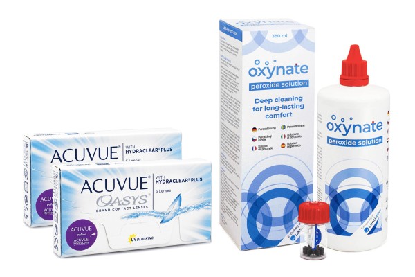 Acuvue Oasys (12 Linsen) + Oxynate Peroxide 380 ml mit Behälter