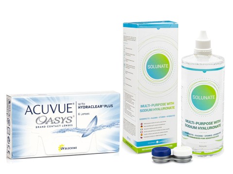 Acuvue Oasys (6 Linsen) + Solunate Multi-Purpose 400 ml mit Behälter