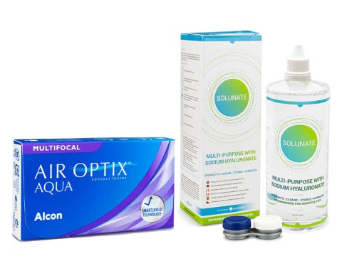 Air Optix Aqua Multifocal (6 Linsen) + Solunate Multi-Purpose 400 ml mit Behälter