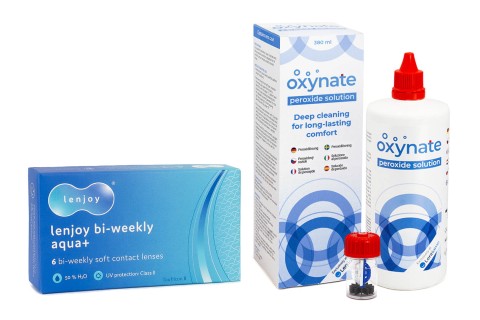 Lenjoy Bi-weekly Aqua+ (6 Linsen) + Oxynate Peroxide 380 ml mit Behälter