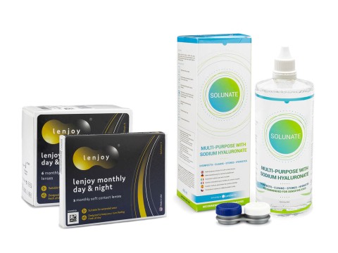 Lenjoy Monthly Day & Night (9 Linsen) + Solunate Multi-Purpose 400 ml mit Behälter